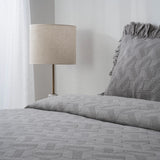 Tanya Çift Kişilik Pike Yatak Örtüsü Takımı Pamuk Gri