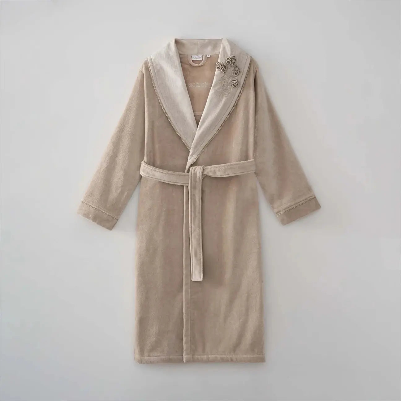 Masal Aile Bornoz Seti Organik Pamuk Bej-Yeşil M/L