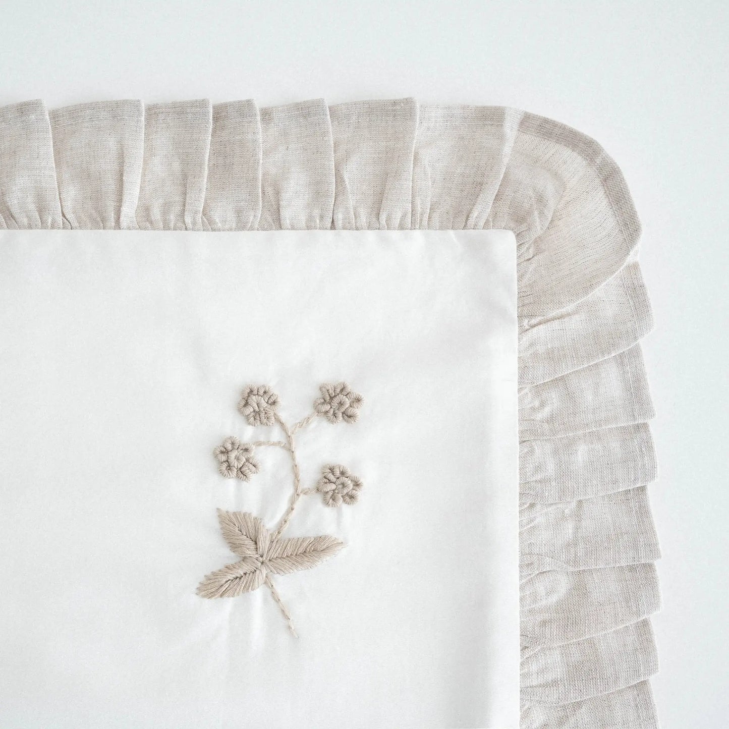 Ayliz Çift Kişilik Nevresim Takımı Organik Pamuk Saten Krem