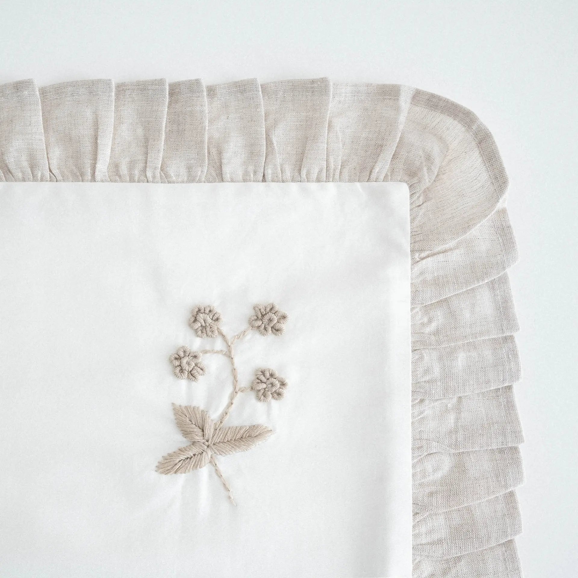 Ayliz Çift Kişilik Nevresim Takımı Organik Pamuk Saten Krem