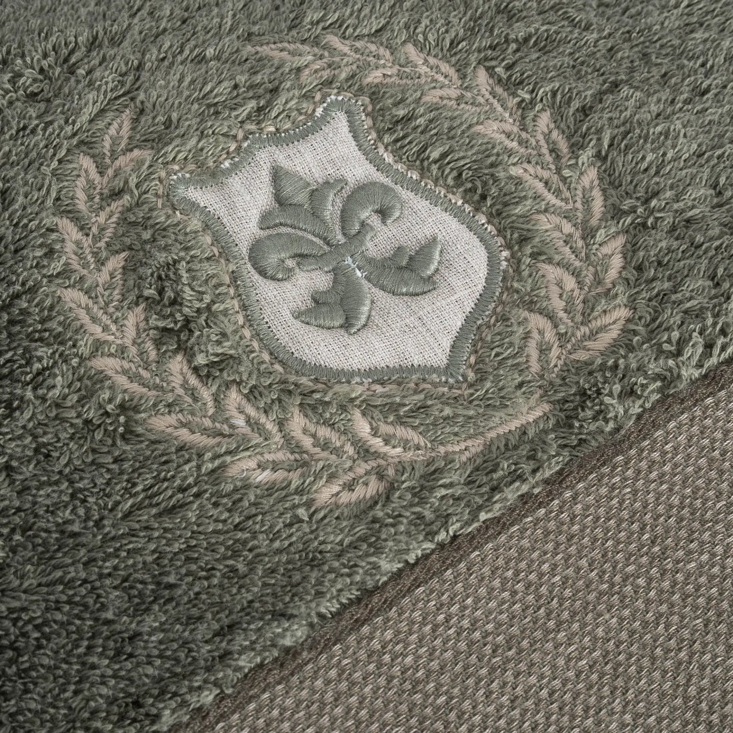 Masal Aile Bornoz Seti Organik Pamuk Bej-Yeşil M/L