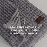 Seren 2 li Havlu Seti Organik Pamuk Antrasit
