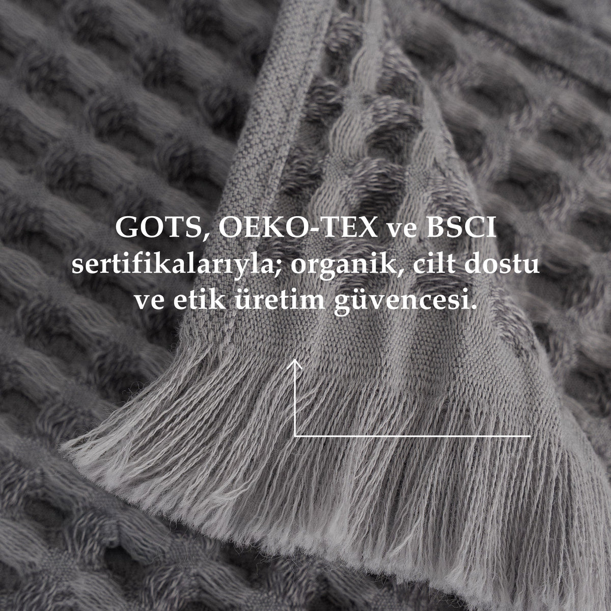 Seren 2 li Havlu Seti Organik Pamuk Antrasit