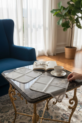 Boncuk İşli Çiçekli Salon Takımı
