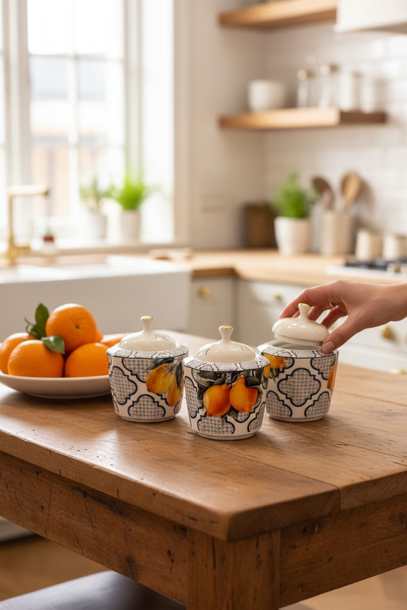 Limon Desenli 6 Parça Baharatlık Seti