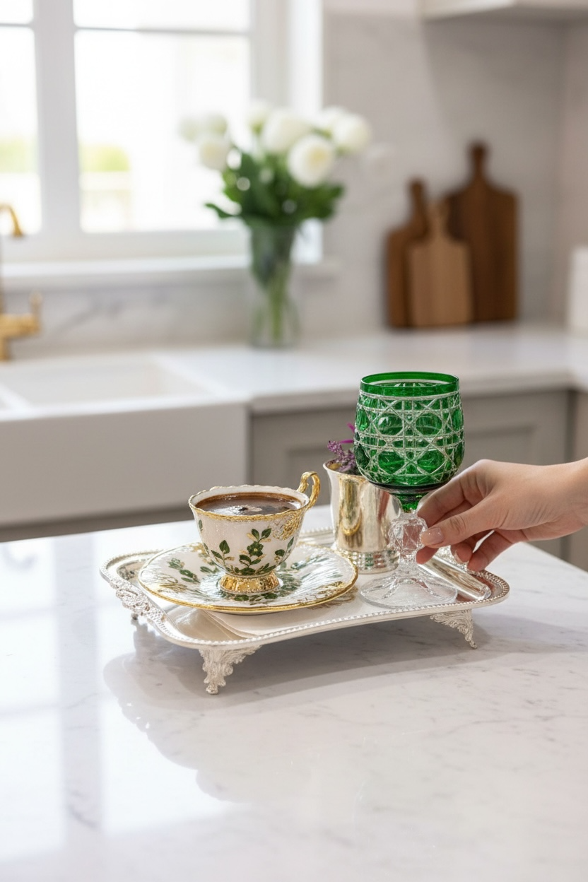 Kristal Kahve Yanı Su Bardak Seti