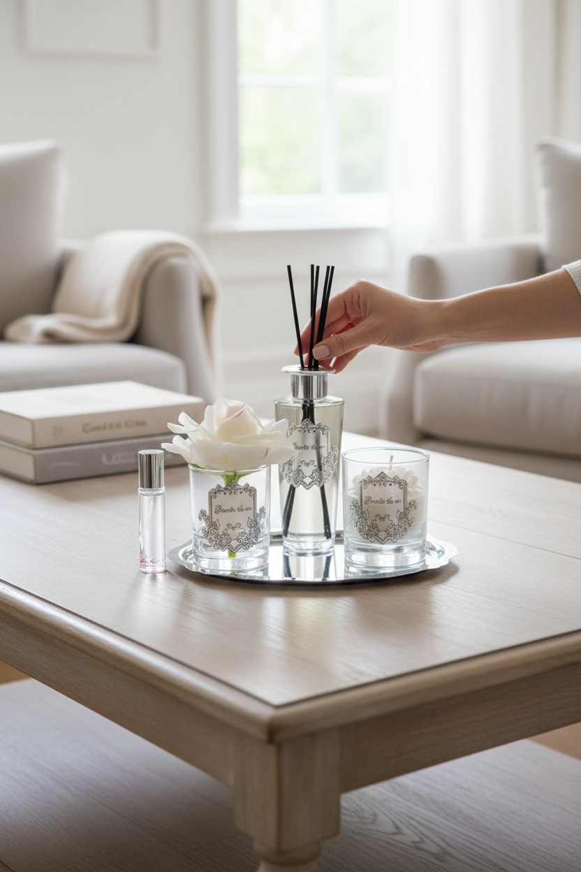 Luxury Silver Set Krem Gül