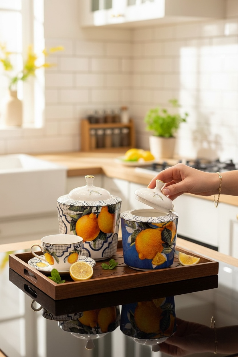 Limon Desenli Kavanoz