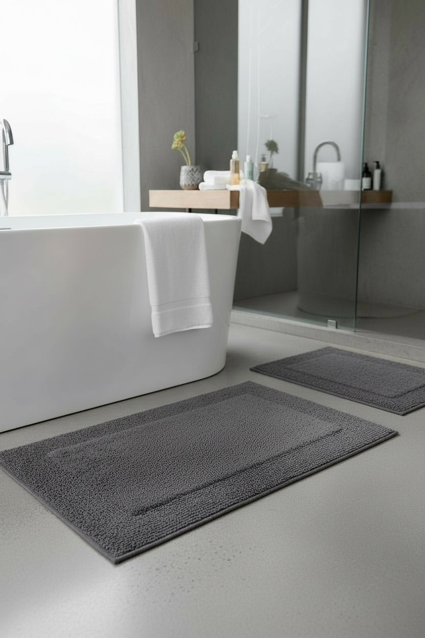 Petra 2'li Banyo Paspas Seti Karde Pamuk