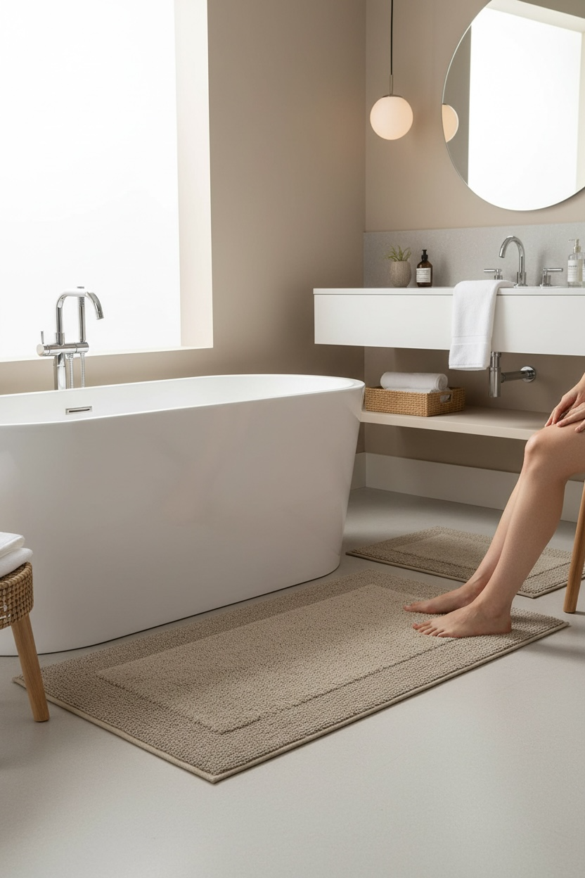 Petra 2'li Banyo Paspas Seti Karde Pamuk