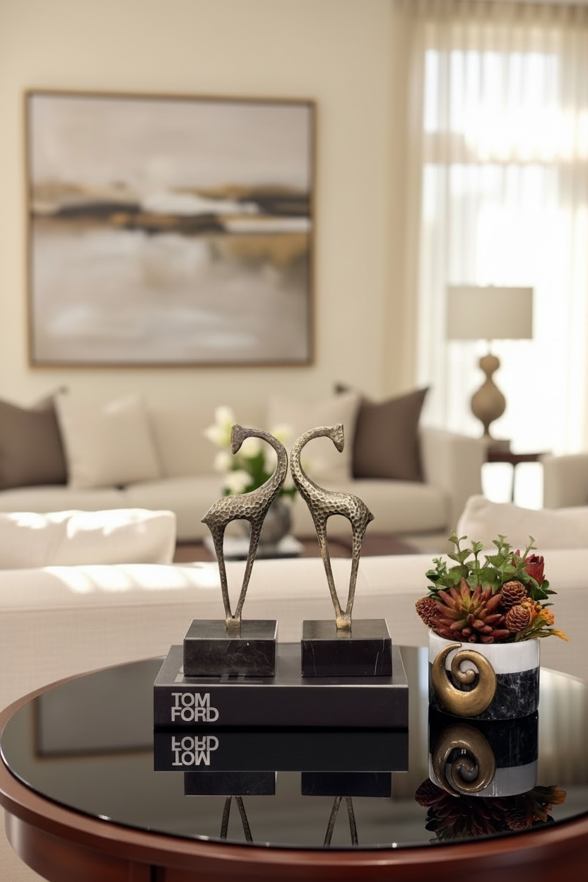 Eskitme Mermer Kaideli Zürafa Kitap tutucular