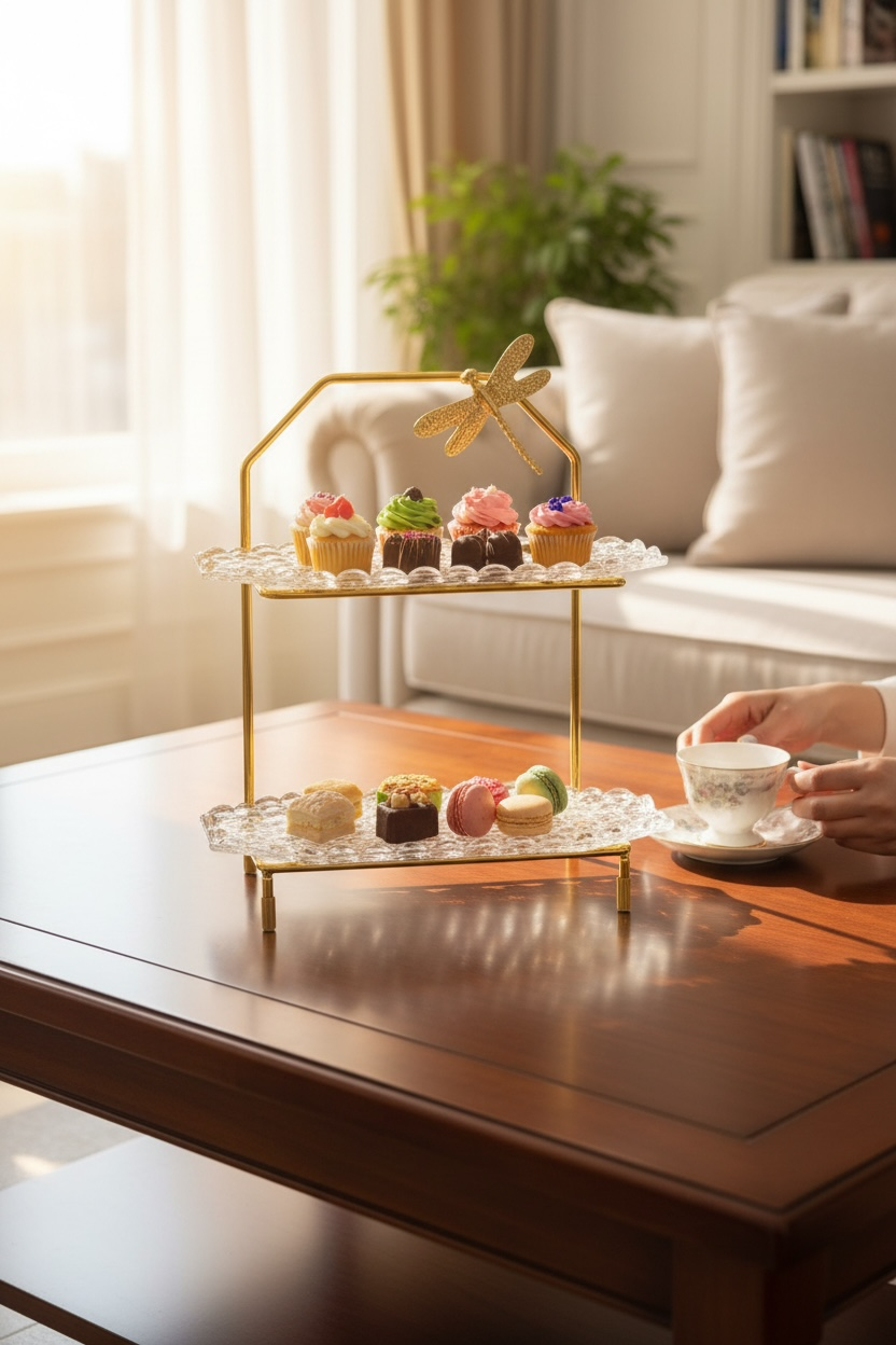 Mikasa Gold 2 Katlı Cam Servis