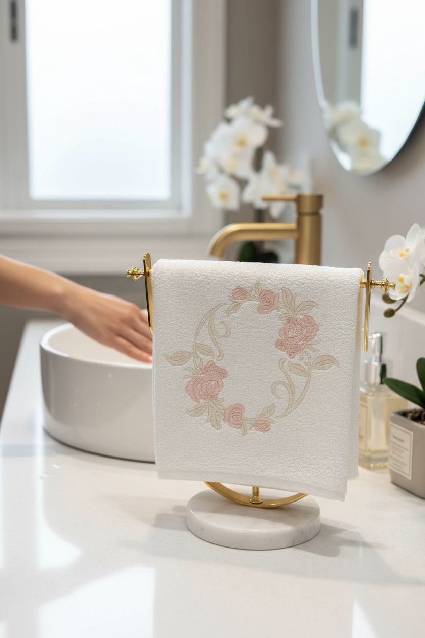 Pembe-Gold Gül Havlu