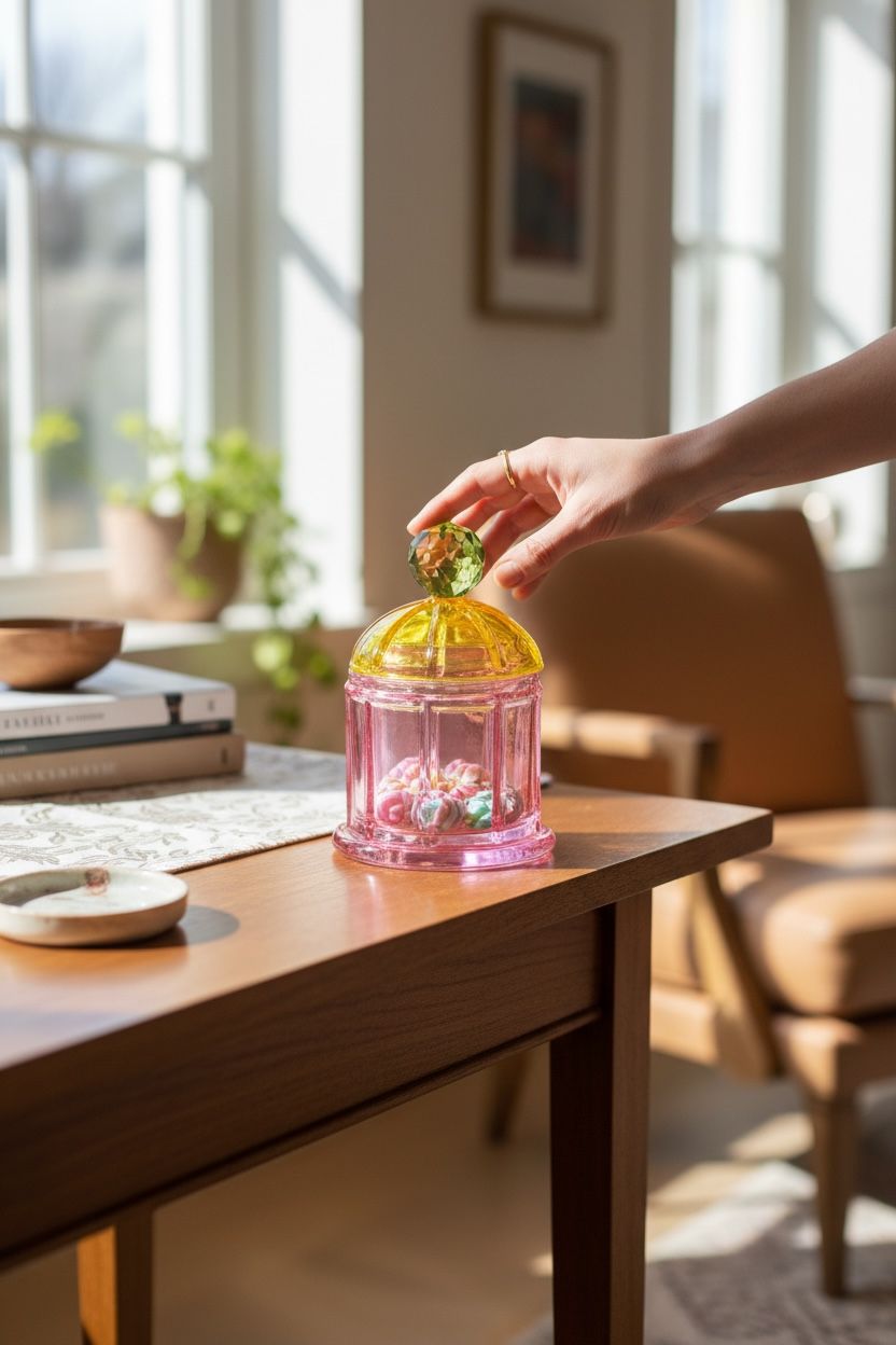 Özel Tasarım Sarı-Yeşil Şekerlik