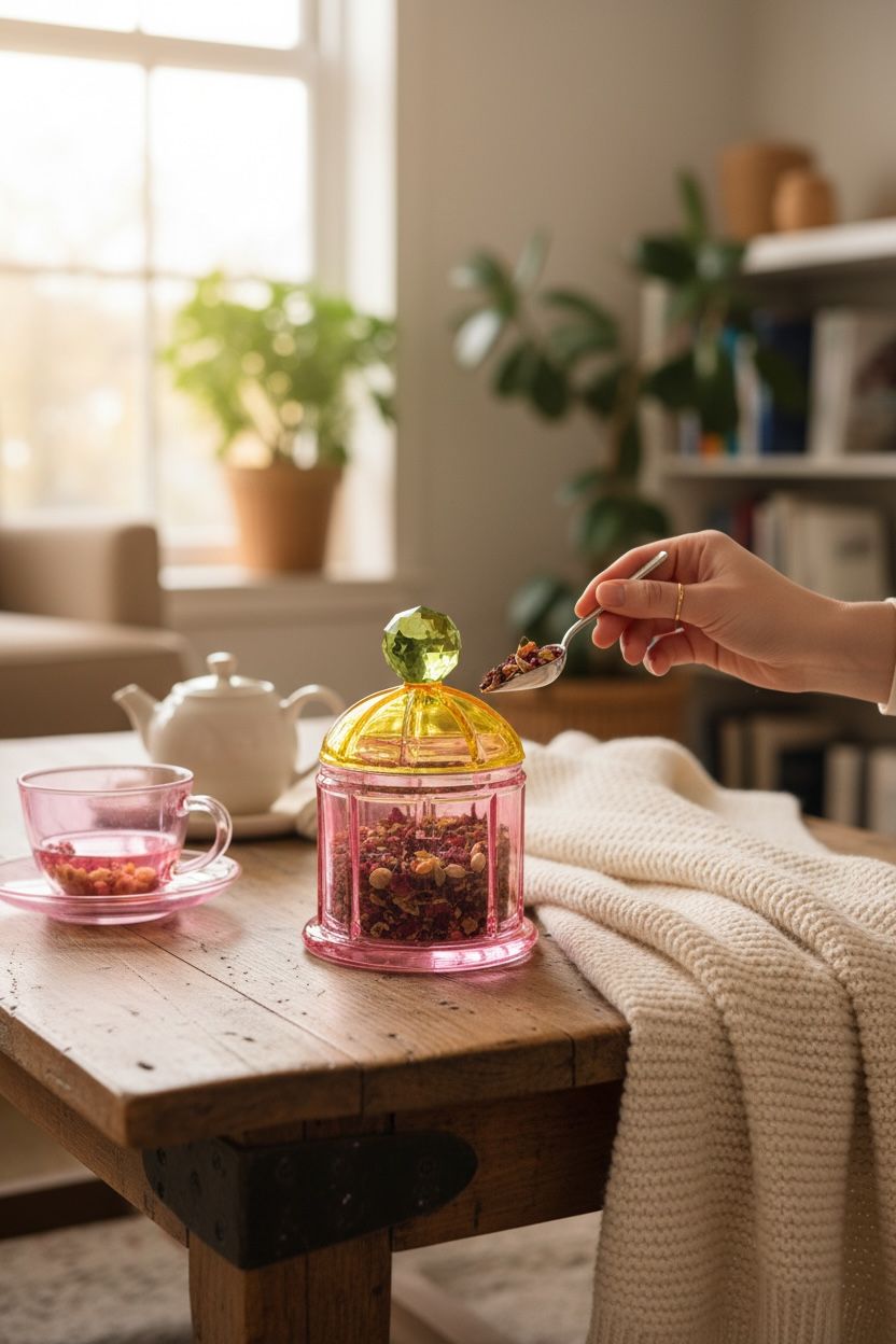 Özel Tasarım Sarı-Yeşil Şekerlik