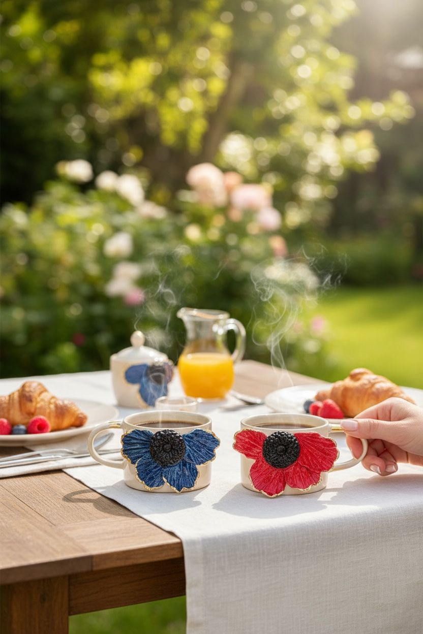 Flowers Seramik Kupa Bardak