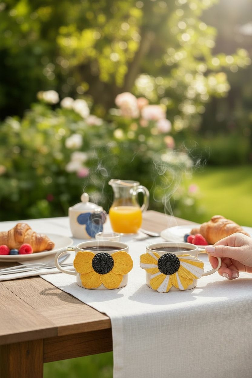 Flowers Seramik Kupa Bardak