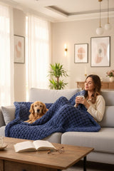 El Örgüsü Kalın Örme Battaniye