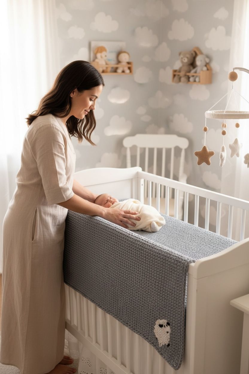 Minik Kuzum El Örgüsü Battaniye