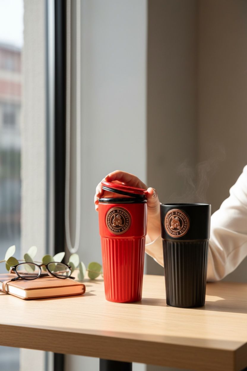 Porselen Pipetli Termos Kupa