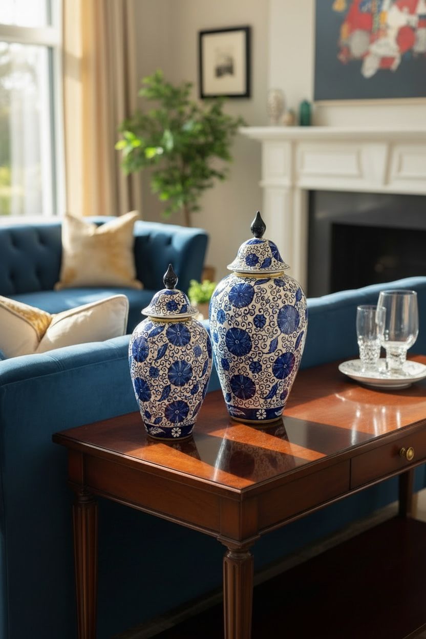 2’li Blue Blanc Desen Küp Seti