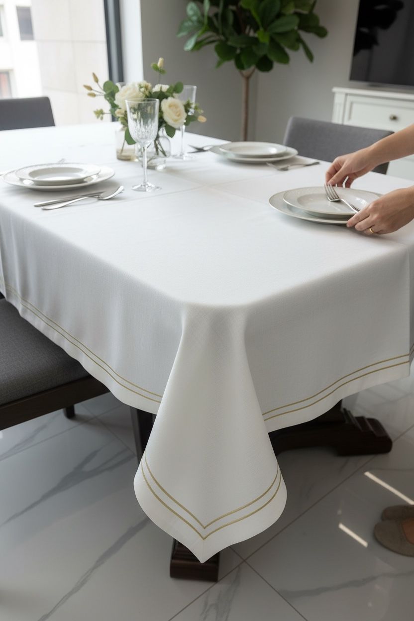 Gold Yaldız Şeritli Masa Örtüsü