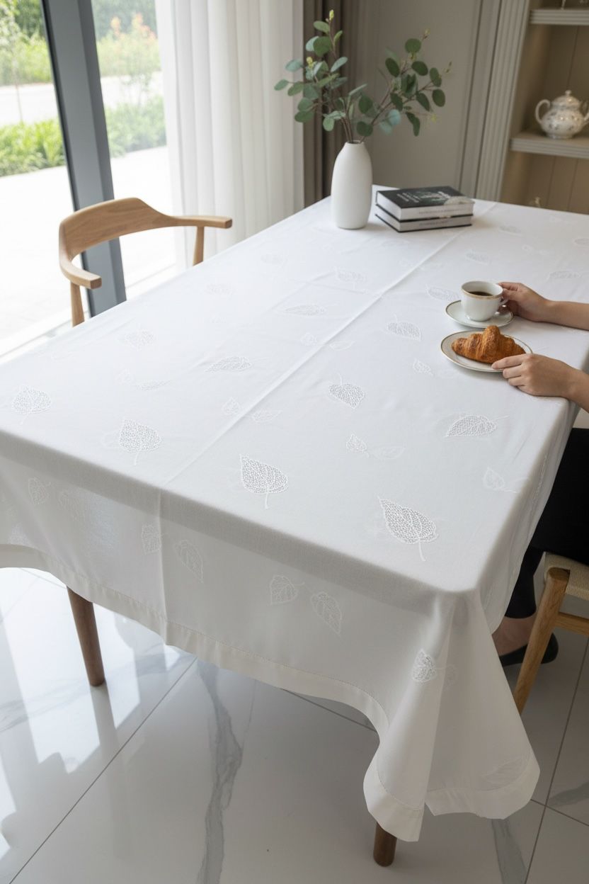 Yaprak Desenli Masa Örtüsü