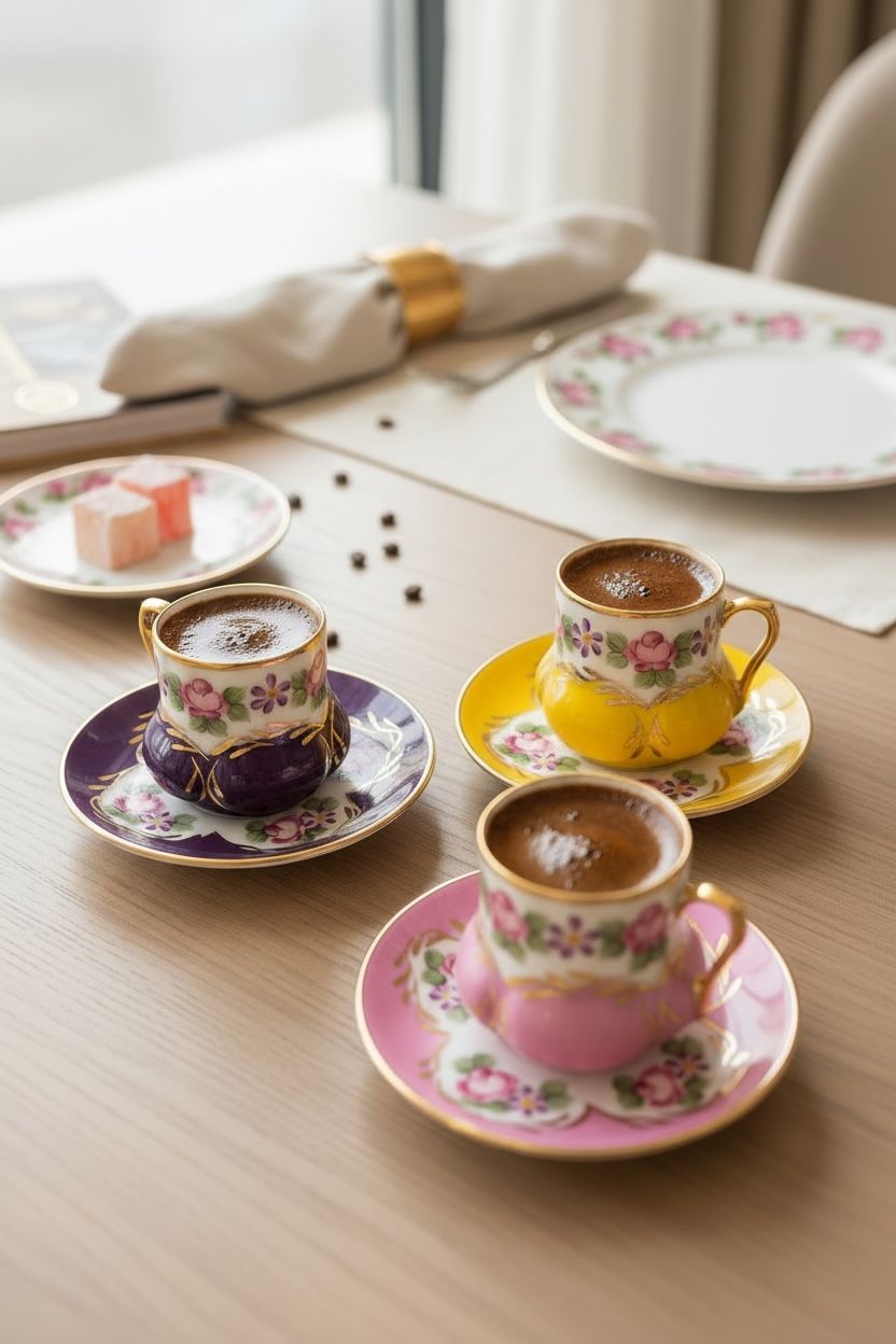 Ahenk El Boyama 6'lı Fincan Takımı