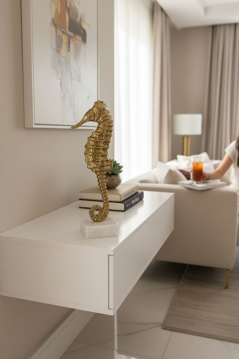 Mermer Ayaklı Pirinç Gold Denizatı