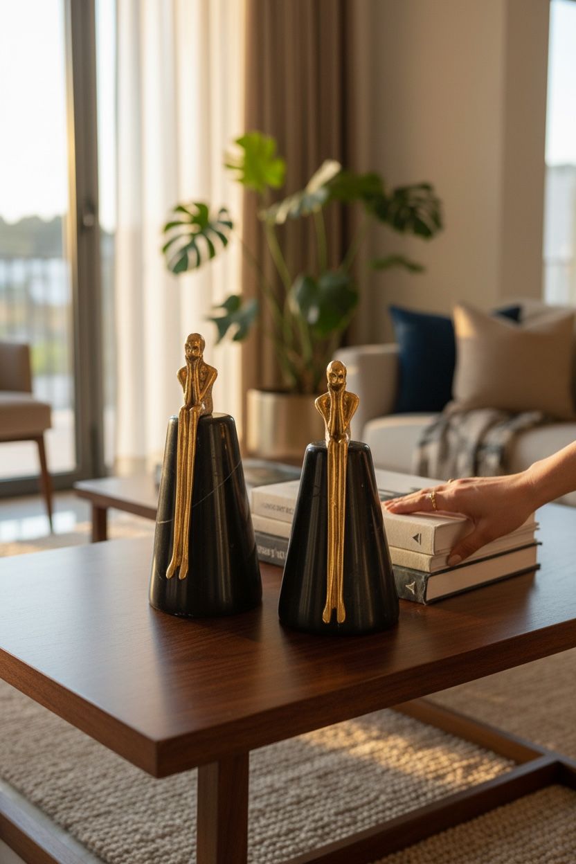 Gold Mermer 2’li Düşünen Adam  Obje Seti