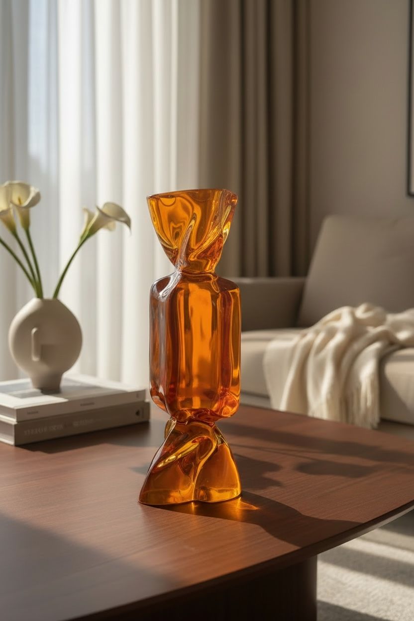 Turuncu Cam Şeker Dekor