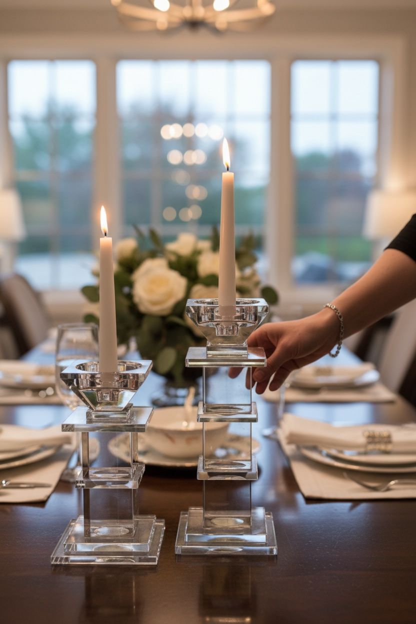 2’li Kristal-Füme Mumluk Seti