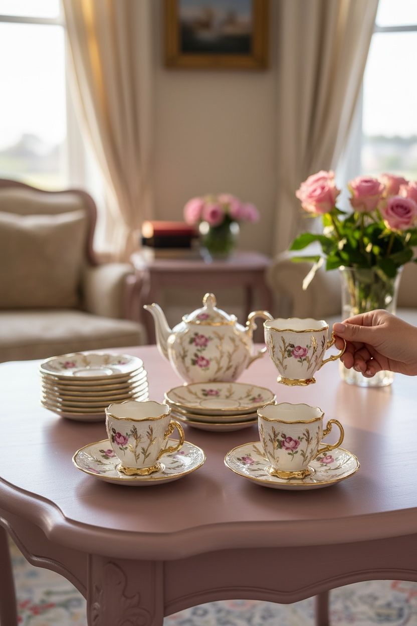 Gülzar El Boyaması 6’li Fincan Takımı