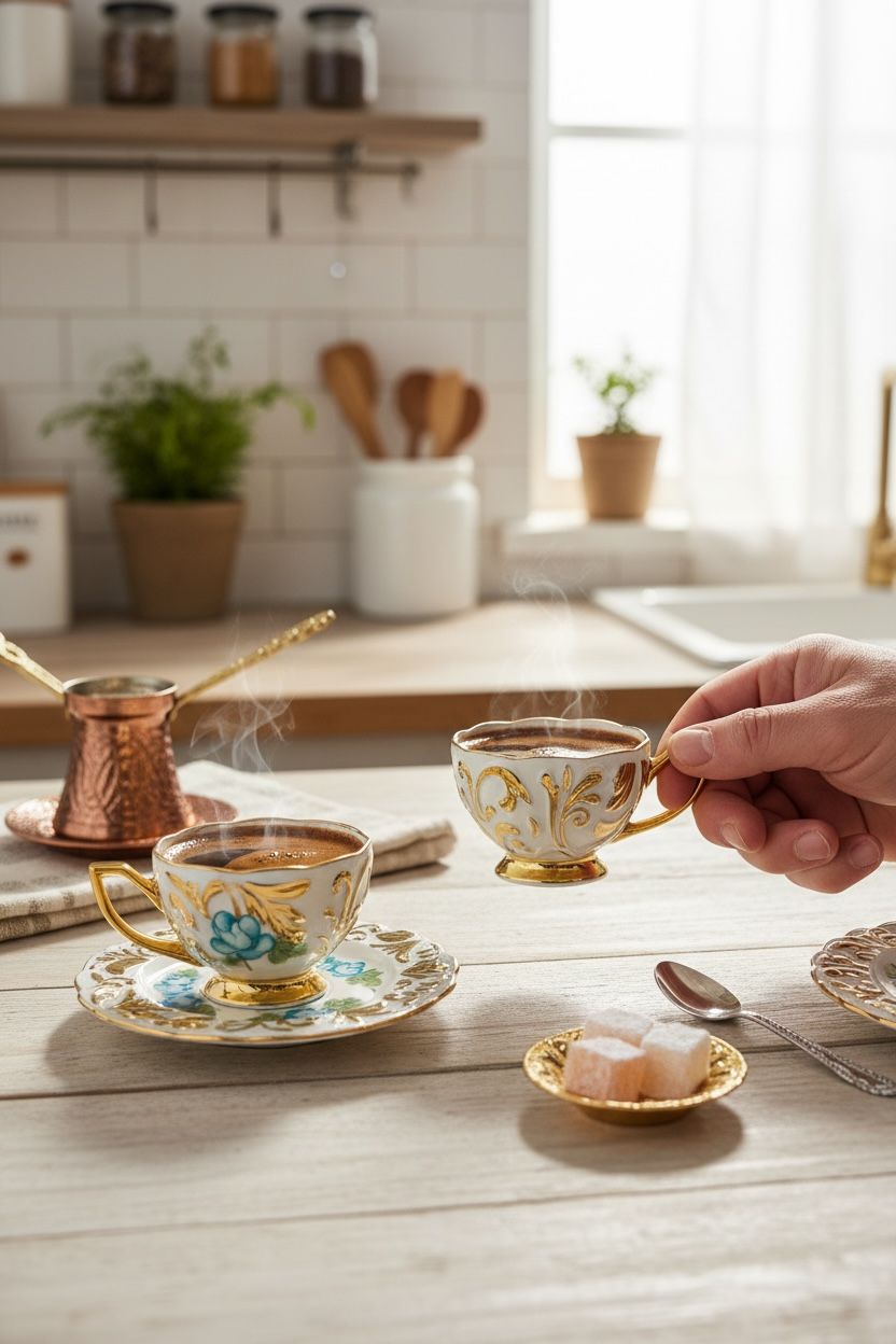 Zerbahar El Boyaması Fincan Takımı