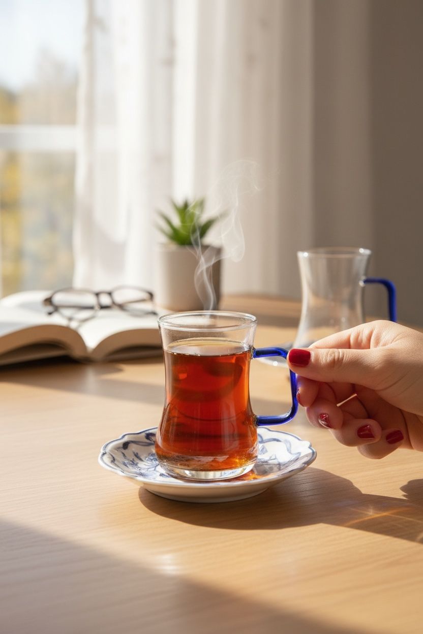 Luna Blue 6’lı Cam Çay Bardak Seti