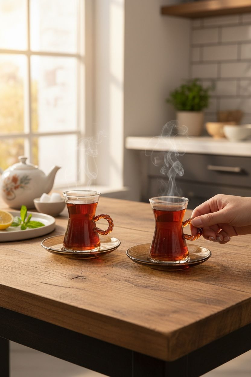 Mikasa Moor 6’lı Amber Kulplu Cam Çay Seti