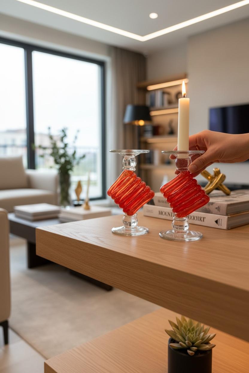 Flame Muse Turuncu Cam Mumluk