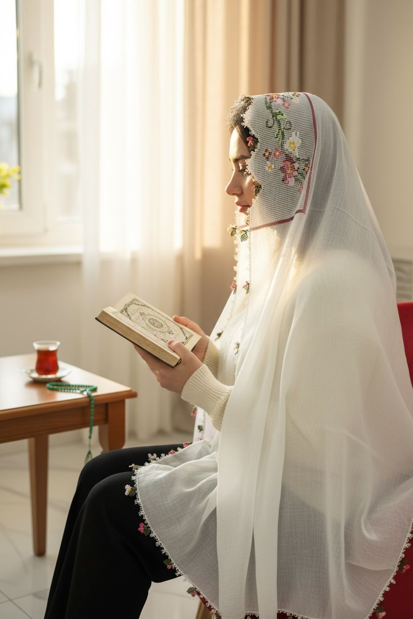 Kanaviçe Namaz Başörtüsü