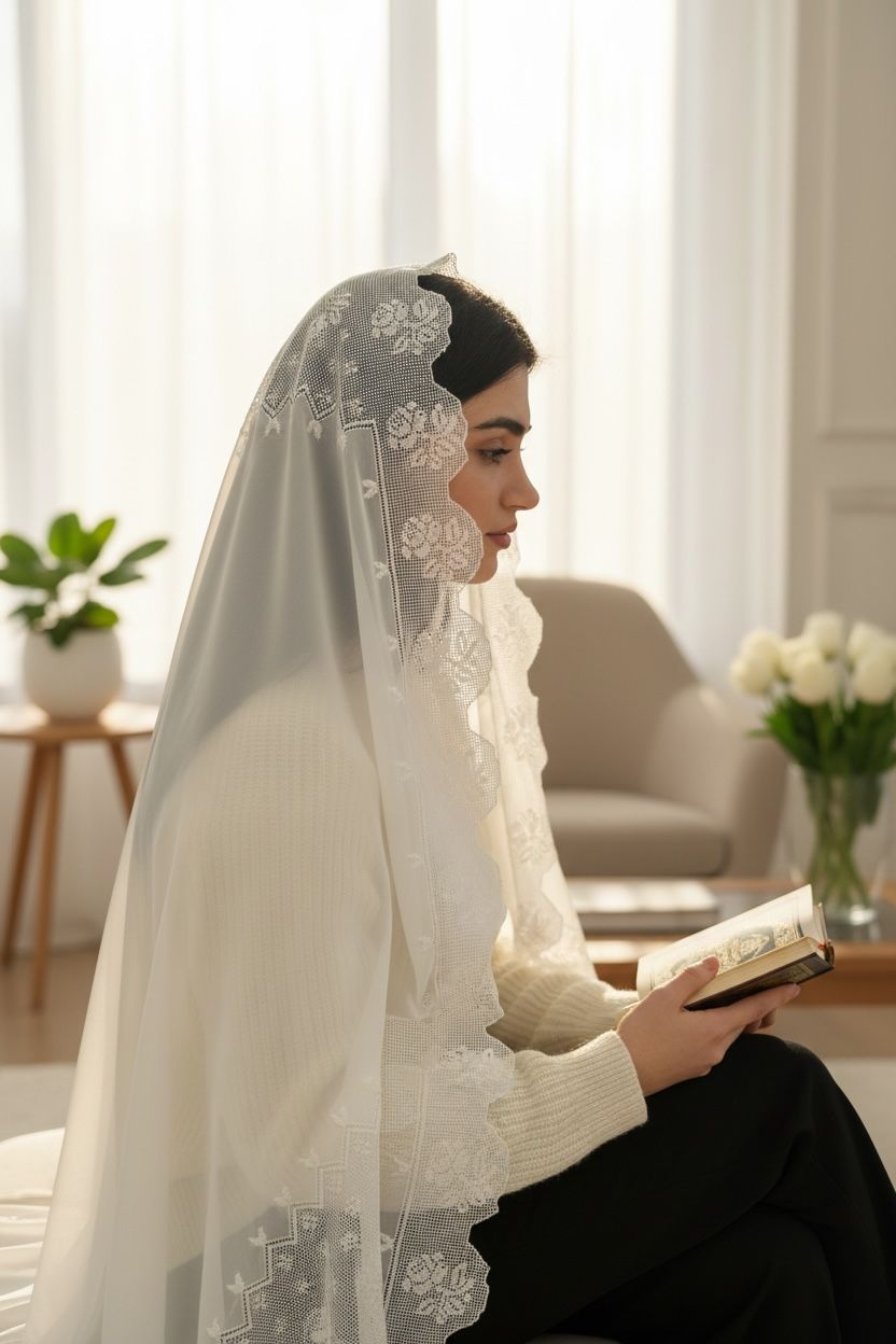 Antep İşli Küçük Güllü Namaz Başörtüsü