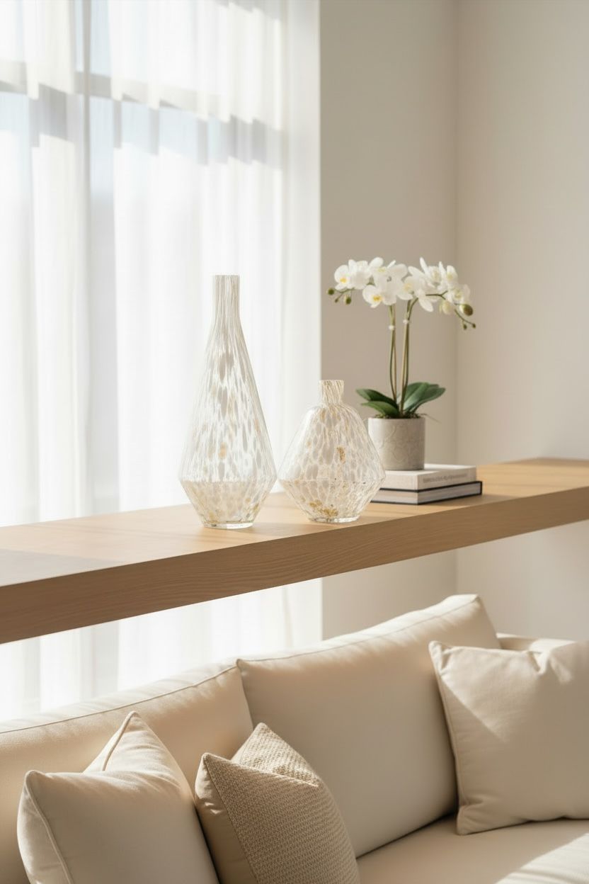 Mega Boy Beyaz-Amber Vazo Seti