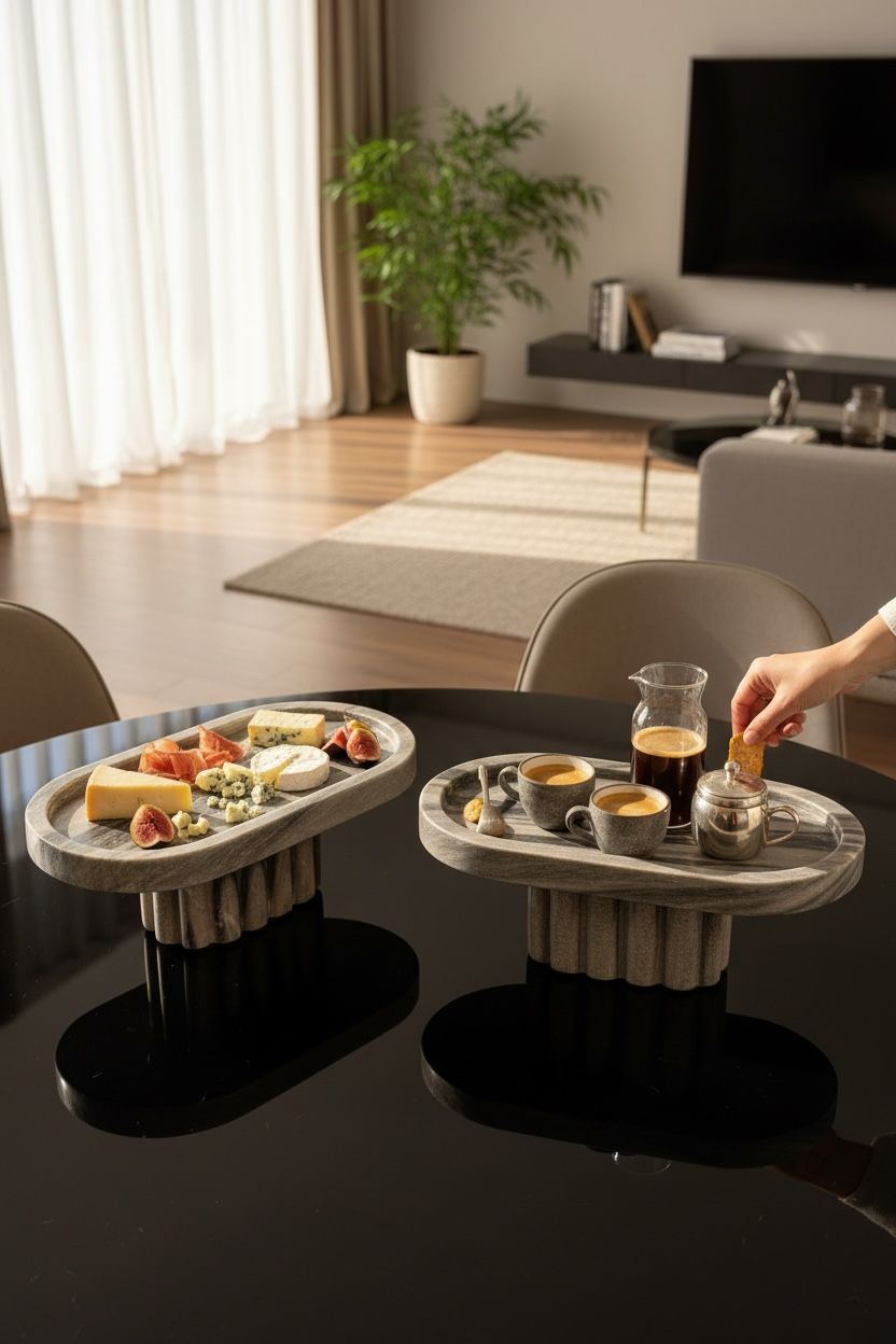 Mikasa Moor Oval Mermer Ayaklı Sunumluk
