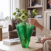 Reçine Floral Vazo Yeşil