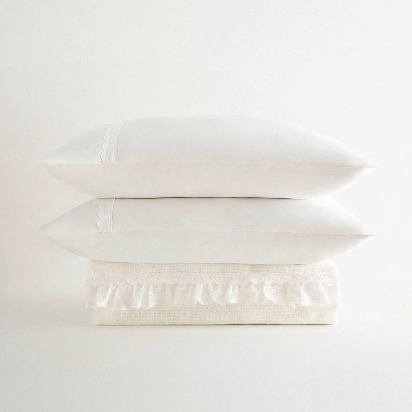 Alessa Çift Kişilik Pike Takımı Organik Pamuk Krem