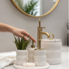 6 Parçalı Beyaz Mermer Banyo Seti