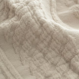 Hifa Çift Kişilik Pike Takımı Pamuk Dokuma Bej