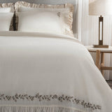 Leyna Çift Kişilik Nevresim Takımı Organik Pamuk Keten Krem