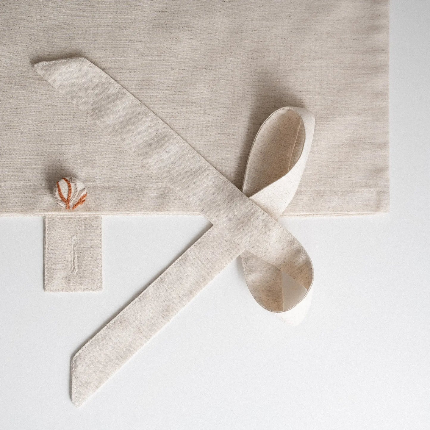 Libera Çift Kişilik Nevresim Takımı Organik Pamuk Keten Krem-Terra