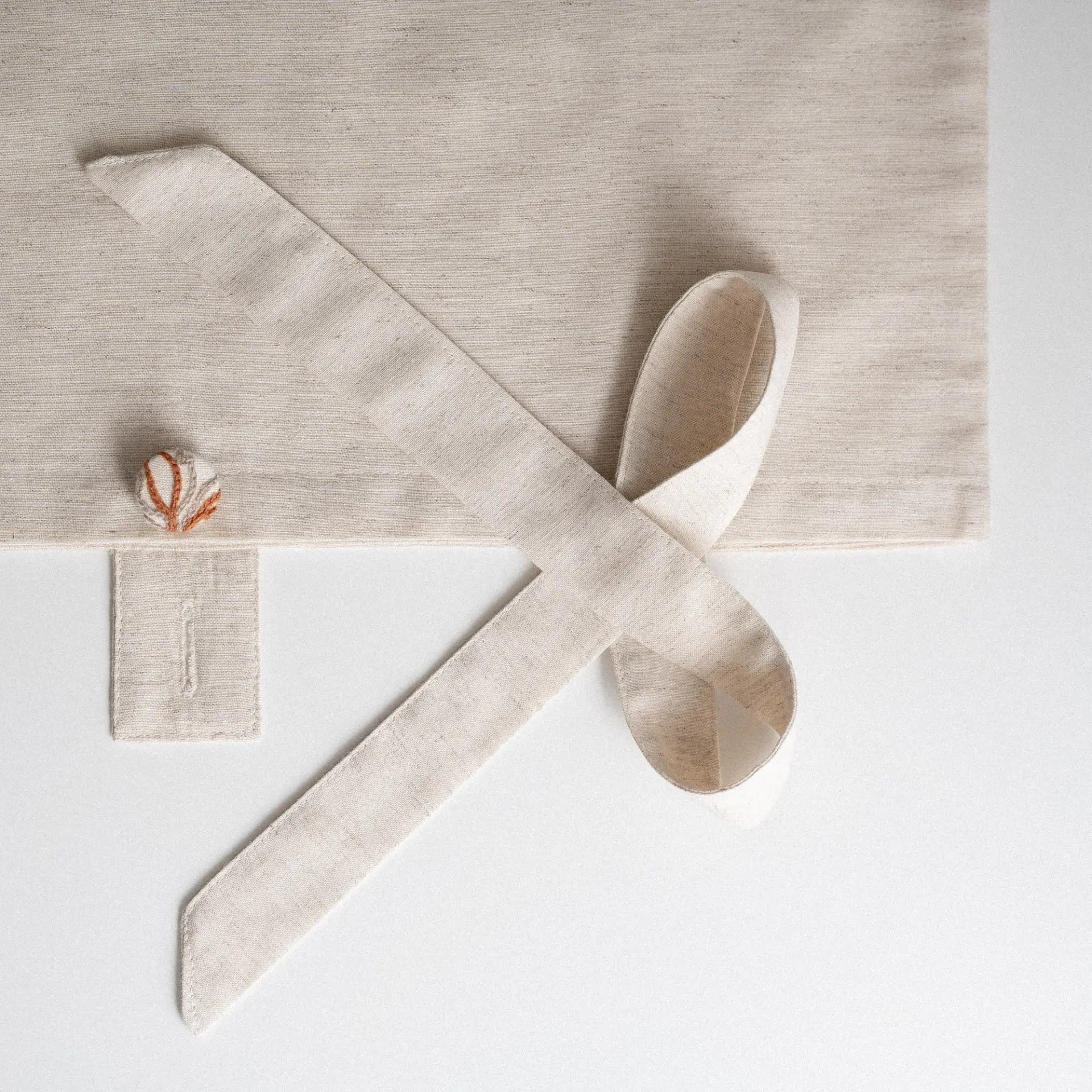 Libera Çift Kişilik Nevresim Takımı Organik Pamuk Keten Krem-Terra