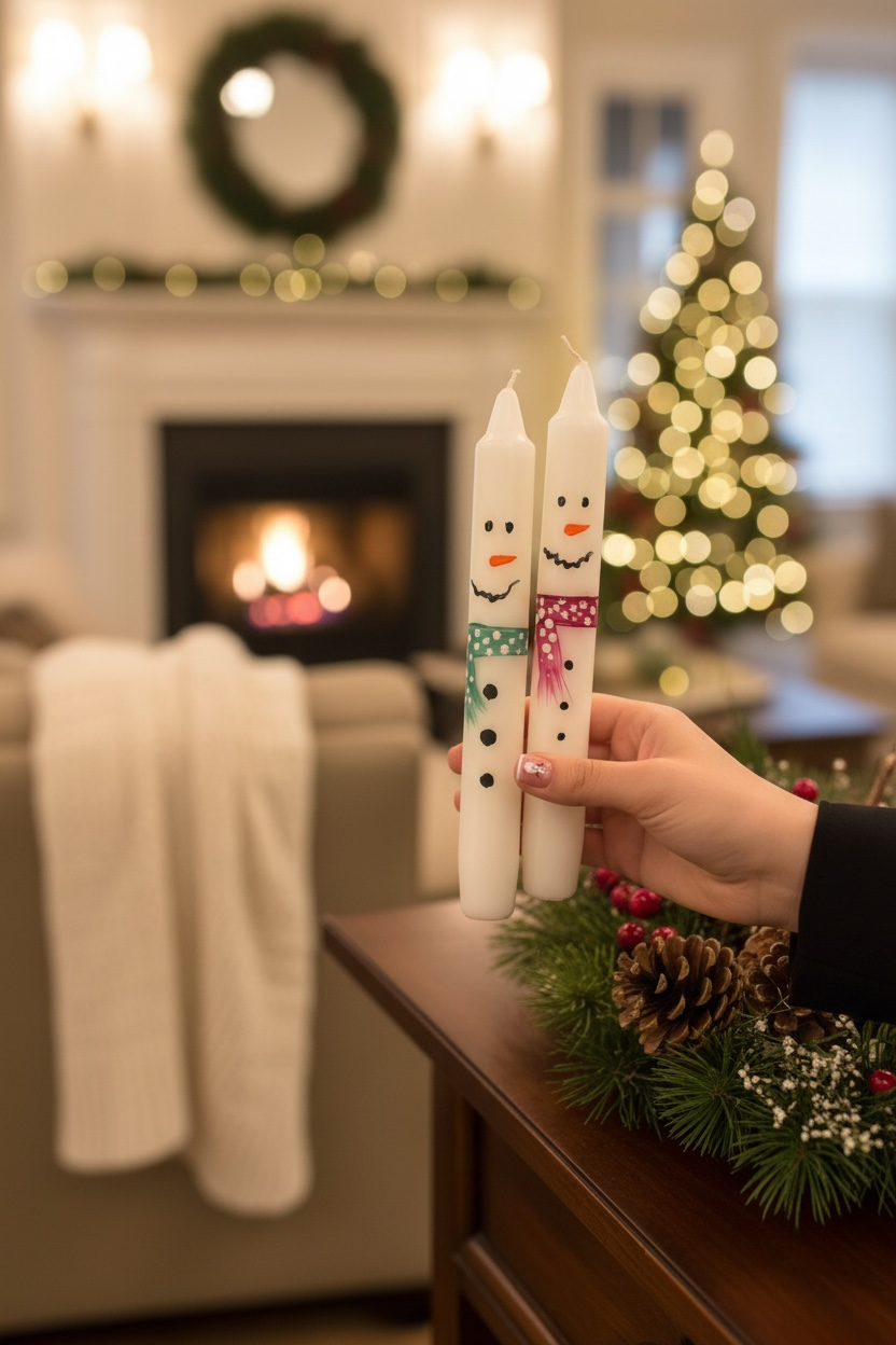 Snowman Candle