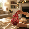 Kristal Kırmızı Cam Kavanoz